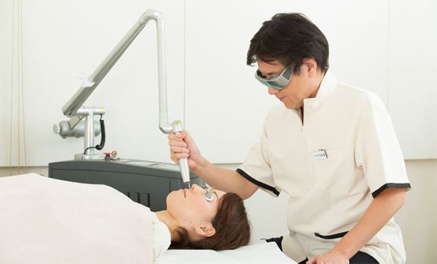 レーザーの照射